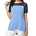 Produktbild Malloom FrauenCasual O-Ausschnitt Kurzarm Rücken Spitze T-Shirt Tunika Tops Bluse