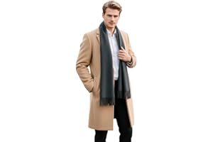 LA FERANI Herrenschal Kaschmir stilvoll Herbst Winter dünn 185x65 elegant für formelle Anlässe Kaschmirschal stilvoll geschmeidig Halstuch Wollschal Wolle Uni Farbe