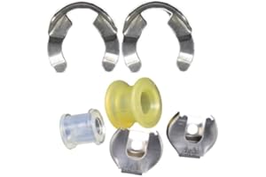 BETTECSO Kit premium de reparación de anillo de palanca de cambios – Varillaje moderno 2004-2013 – Caja 02M/02Q, arandelas tipo C + casquillos + clips, para VW, para Audi, para Seat...1J0711280C, 1K0711049AF