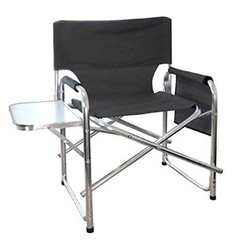 MP Essentials - Silla de director deportivo, de viaje, fuerte y resistente con bolsillos y mesa, MP/CHAIR, Gris oscuro
