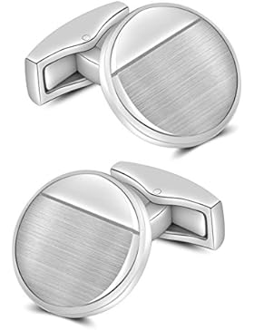 Mr.Van Herren Manschettenknöpfe, 1 Paar Klassisch Business Runde Edelstahl Cufflinks für Geschäftliche Anlässe...