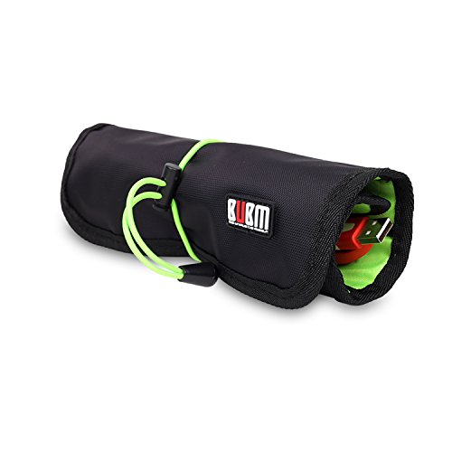 Wrap Universaltasche Tasche für Zubehör wie Kabel und Stift Organisator (Groß, Schwarz) - 3