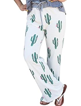 LHWY Le Donne Cactus Cordoncino Ampia Gamba Dei Pantaloni Leggings