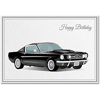 Ford Mustang Birthday Card classic car GLOSSY large A5 with envelope ...