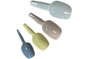 STOUUMOW 4 Stück Kunststoff Eisschaufel Haushalts Mehlschaufel Popcornschaufel Abwiegeschaufel Lebensmittelschaufel Haushalts Wägeschaufel für Küchen, Bars, Buffets, Partys, Getreide -50/100/150/250ml