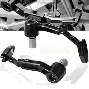 AutoTrends CNC Lever Protector Guard Adjustable Brake Clutch Protector Universal for All Bikes (Black)