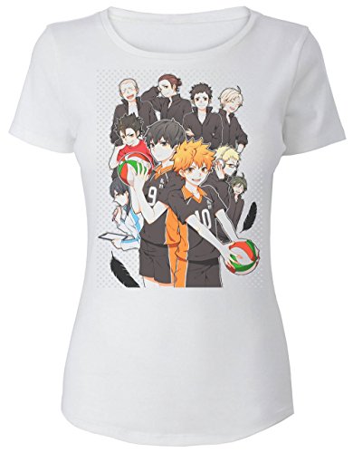Finest Prints Haikyuu Characters Artwork Camiseta para Mujer Medium