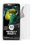 KOMFORTABLE HANDHABUNG: Das durchsichtige Displayschutz wirkt auf der Front deines Motorola RAZR i fast unsichtbar. Das Besondere an der Folie ist die 3D Touch Unterstützung - bequem gleiten.