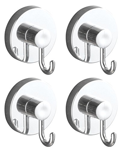 WENKO Wandhaken Vacuum-Loc 4er Set, Befestigen ohne bohren chrom