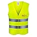 Produktbild Alkia Sicherheitsweste - 360 Grad reflektierende Streifen, atmungsaktives Polyester, fluoreszierend, gelbe Weste/Jacke, Warnweste für Verkehr/Radfahren/Fahren, hohe Sichtbarkeit, Nachtarbeitskleidung