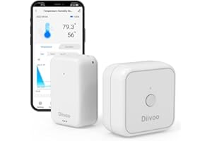WiFi Smart Thermometer Hygrometer, Diivoo Wireless Temperature and Hudmity Monitor Compatiable with Alexa,Temperature Sensor with App Alert, for Room, Greenhouse, Indoor, House