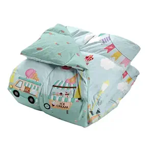 Polka Tots Kids Comforter Baby Blanket and Reversible Quilt 2 Way Design ( Ice-Cream,60x 40 inch)