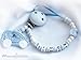 Personalised Dummy Clip with name, soother chain, dummy holder, pacifier clip - car light blue #1052, handmade by mamasliebchen