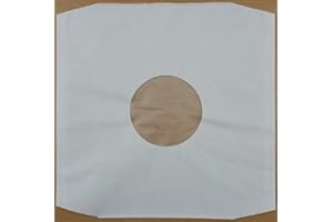 Panmer, busta interna di carta da 30,5 cm per dischi in vinile, colore bianco, confezione da 50