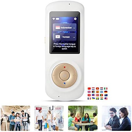 Mrrong Speech Translation,52 Languages Simultaneous Interpreting 4G Wifi Wireless Interpretation Best Pocket Language Translator,White