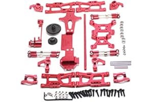 Fransande für WLtoys 1:14 144001 RC Auto Voll Upgrade Ersatz Teile Metall C Sitz Lenk Becher Schwinge Zentral Antriebswelle, Rot