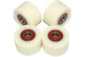 LASANA SMART MACHINES (50-30-12) Pack of 4 x 50 mm Diameter Machined Nylon Wheels - UK Based Inventory - (30mm wide-12mm bearing)