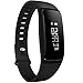 Produktbild V07 Fitness Armband Tracker zur Blutdruck-Überwachung Herzfrequenzmessung Bluetooth 4.0 OLED lPX7 Wasserdicht mit Schlaf-Tracker Kalorien Schrittzähler Aktivitätstracker Anrufer/-SMS ID Benachrichtigung für IOS Android Smartphones (Schwarz)