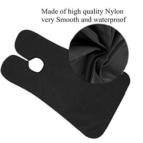 IUQY Bart Schablone & Bart Schürze für Bartgestaltung- Edelstahl Bart Styling Schablonenkamm Schablone |Sammel Tuch für Haare-Bart Lätzchen für Geschenk der Männer - 3