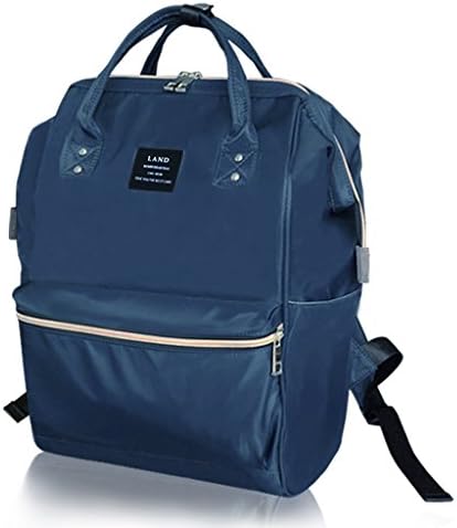 Solid Color Double Shoulder High - Capacity Mummy Bag Backpack Mommy Bags Maternal And Child Bags Multi - Functional Mummy Bag ( Color : Blue )