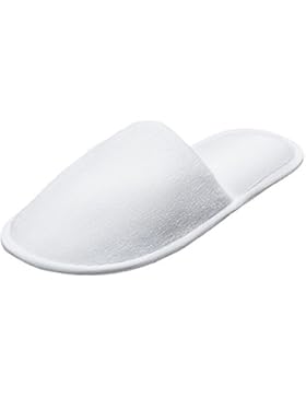 10 Paar Stubenfein Frottee Slipper Premium, geschlossen, weiß *2 Größen*