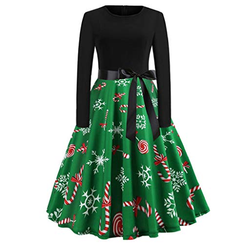 Vpass Christmas Dress Women Vintage Printing Boho Polka Dot Long |  Desertcart Barbados
