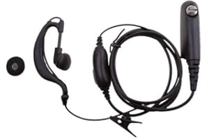 CABLEPELADO Auricular Microfono para Emisora Walkie Motorola | en Forma de G | Cascos con PTT | Incluye Espuma Auricular | Apto para Gp328Plus, EX500, EX600XLS, PRO5150 Elite, PTX700 Plus, HYT