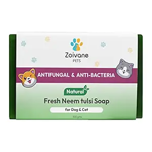 ZOIVANE Dog Soap | Soap for Dogs Bath | Dog Soap Bathing Neem Tulsi Soap for Dog and cat - Pack of 1-100 gm