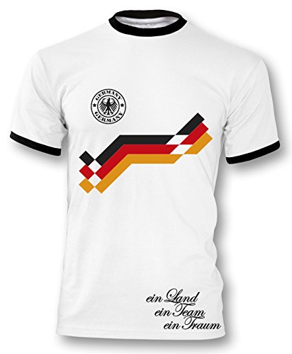 Luckja EM 2016 Deutschland Retro-Trikot Wunschname und Wunschnummer Motiv 10 Herren T-Shirt