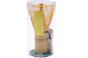 Fouet à thé vert matcha de qualité supérieure en bambou naturel - Ensemble à thé matcha - Outil de préparation de poudre de matcha - Outil pour la cérémonie du thé, la boisson du thé ASIN