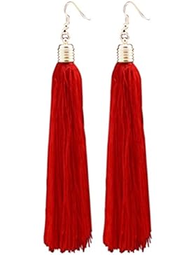 LUOEM Quasten baumeln Ohrringe Vintage böhmische Ohrringe lange Tassel Fringe Boho baumeln Ohrringe Schmuck für...