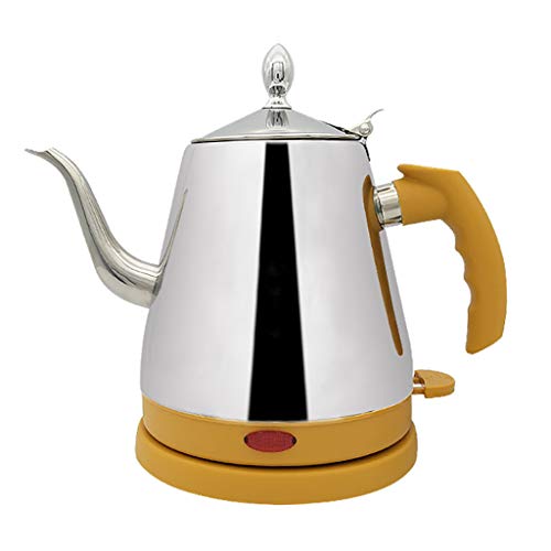 JF Bouilloire lectrique en Acier Inoxydable  col de Cygne 1,2L Pot  caf 1000W Chauffage Rapide/arrt Automatique Bouille  Sec Protection sans BPA sans Fil LED Indicateur