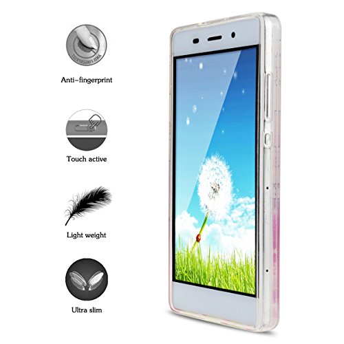 Funda Huawei P8 Lite  E-Lush Acr  lico Silicona Material Liquid Crystal  Bling Unicornio y Nube Purpurina llamativa Funda Protectora Suave Anti-rasgu  o y a Prueba de Golpes Bumper  Semi-transparent Quicksand  Ligero Funda para Huawei P8 Lite Azul