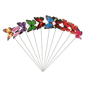 Magideal Colorful Flying Butterfly On Stick Model Home Garden Lawn Ornament 7X5.5Cm