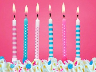 Geburtstagskerzen 6 Stück rosa- weiß- türkis Feier Party