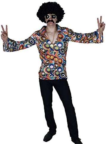 Fancy Dress Men's Shirt 60s 70s Retro Hippie Hippy Costume Outfit