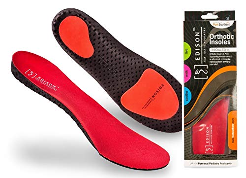 Plantillas ortopédicas para el dolor de talón, fascitis plantar, dolor de rodilla y dolor de espalda, Edison Elite XXII Elite Podiatry ArchCrossX, Unisex, negro, UK S: 4-6.5