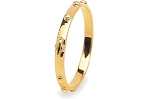 gioiellitaly Anello Rosario Argento 925 dorato Uomo Donna rosario preghiera