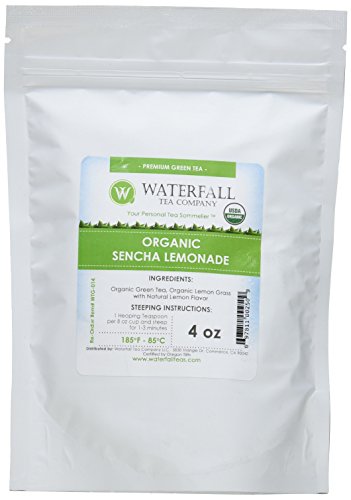 Waterfall Tea Company Organic Sencha Lemonade Green Teas, 4 Ounce