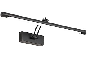 BAFEIYA Luci per quadri da parete Lampada da parete moderna for bagno a LED, acciaio inossidabile impermeabile L40 / 55 / 70CM, applique for specchio da interno con interruttore(Noir,9W 40CM)