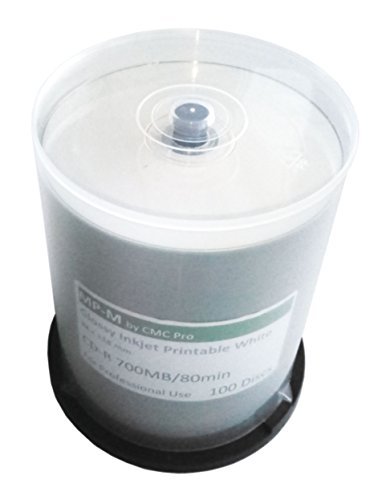 100er Spindel CMC CD-R Rohlinge 80min/700MB Wide Glossy Inkjet Printable weiß, glänzende vollflächig bedruckbare weiße Oberfläche für Tintenstrahldrucker