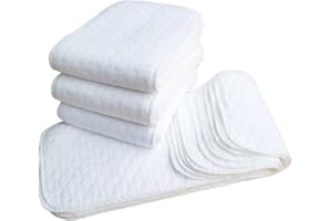 Ericetion Couches Réutilisables pour Bébé, 20 Pièces/Ensemble, Culottes en Tissu, 3 Couches, Insertion en Coton Lavable, Soins pour Bébé, Couches Réutilisables