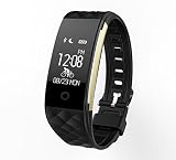 S2 Fitness Tracker Fitness Armband, Sportuhr Mit Pulsmesser, Tracker uhr, Technaxx Fitness Armband with SMS Call Reminder Sleep Monitor Pedometer/Calorie Counter Watch Activity Tracker for Phones (Black)