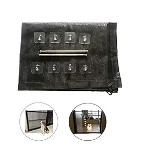 ccgo Magic Pet Dog Gate Portable Mesh Dog Gate Pet Isolated?Door Outdoor and Indoor Pet Baby Safety Gate,Portable Easy Install Strong Sticky Hooks (104x75cm/41inchx29.5inch)