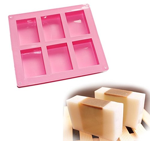 LIFECART 6 Hohlräume Rechteck Silikon Ofen Handgemachte Seife Formen Soap DIY Formen, Schokoladen-Schimmel
