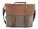 Produktbild Gootium 60407AMG Vintage Canvas Leder Unisex Notebook Aktentasche Henkeltasche für Herren/Damen, Umhängetasche – Olivgrün