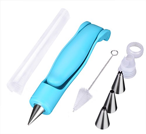 SveBake Dekorationsstift Set – Dekorationsstift Spritztüllen Wiederverwendbare Spritzbeutel Dekoration Koppler und Bürste, perfekt für Kuchen und Plätzchen Dekoration, 12 set - 2