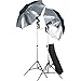 Produktbild Fotostudio Set mit 2x Blitz + Schirme + Stative