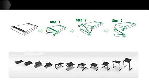 Colorfulword Einstellbare Frühstück Tablett Belüftete Laptop Tabelle Notebook Laptoptisch Laptop Ständer Tisch – Aluminium – Ausklappbare Ebenen - 4