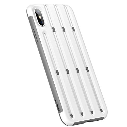 Baseus Mobile Phone Case for iPhone Xs Max 6.5 Inch Cycling Helmet Style Flexible Protection & Heat Dissipation (White)